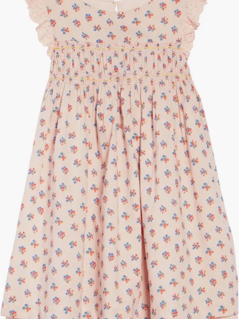 Mini Boden Nostalgic Smocked Dress Light Pink Floral Summer Dress